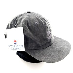 Vintage Pepsi Strapback Hat Cap Charcoal Black Adjustable Brand New w/ Tag